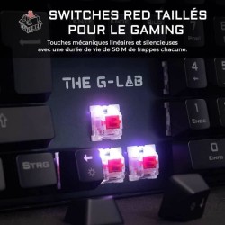 Clavier Gamer - The G-Lab - KEYZ RUBIDIUM - Mécanique (Switch Rouge) - Repose...