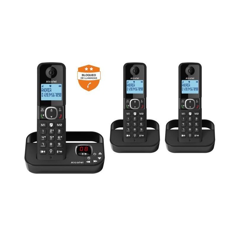 Téléphone fixe sans fil - ALCATEL - F860 voice trio noir - Blocage d'appels i...