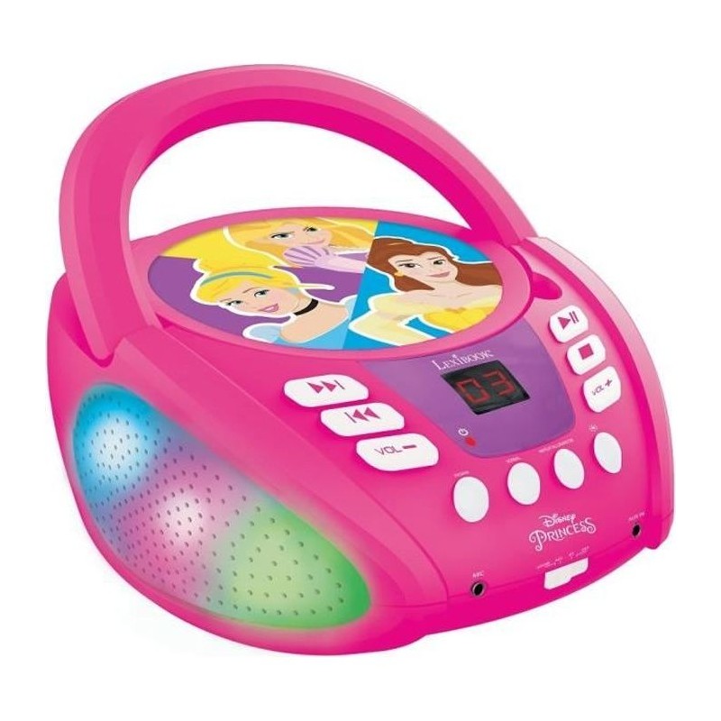 LECTEUR CD Bluetooth Disney Princess - Effets Lumineux - LEXIBOOK