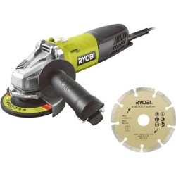 RYOBI - Meuleuse d'angle 800 W diam. 125 mm - 12 000 tr/min + sac, disque dia...