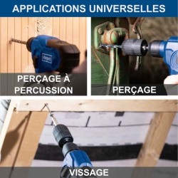 Perforateur sans fil C-RHD130-X - 1,3J 6000 bpm + forets, accessoires, malett...