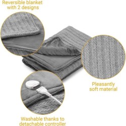 Couverture chauffante reversible en maille - MEDISANA - HB 680 - Chauffe rapi...