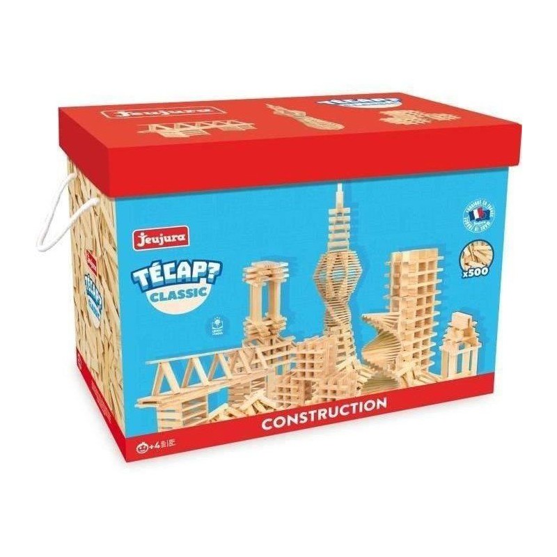 JEUJURA Tecap  Classic - 500 planchettes en bois - jeu de construction