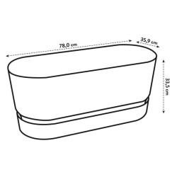 ELHO Jardiniere avec roues Greenville Terrasse 80 - L 35 x W 78 x H 33.5 cm- ...