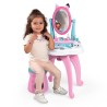 Smoby - Gabby et la Maison Magique - Coiffeuse enfant 2 en 1 - Tabouret inclu...