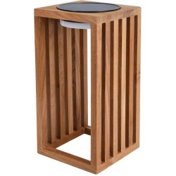 Lanterne solaire décorative - LUMISKY - CHENNAI - H30 cm - En bois teck massi...