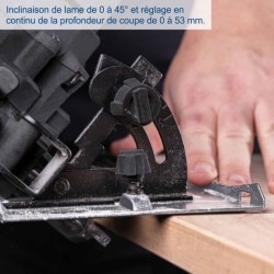 Scie circulaire sans fil C-HCS165-X - lame 165mm coupe max 53mm a 90° - SCHEP...