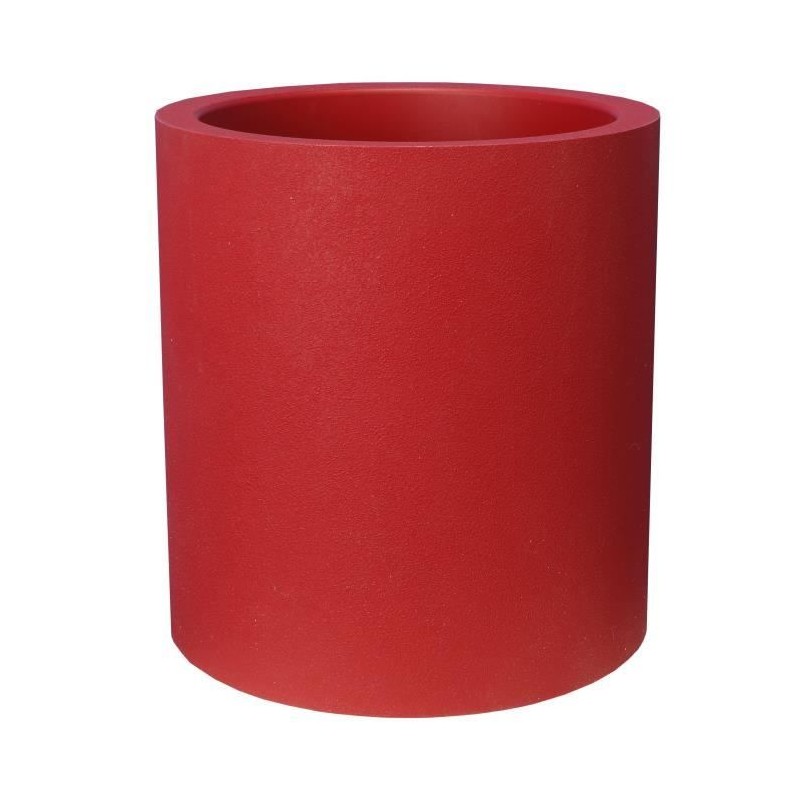 Pot de fleurs - RIVIERA - Granit rond - D49 x H53,5 cm - 57L - Rouge