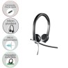 Casque - Filaire - Logitech - H650E - USB - Micro stéréo - Noir