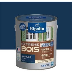 RIPOLIN Peinture pour bois intérieur et extérieur - Bleu marine Ral 5003 sati...