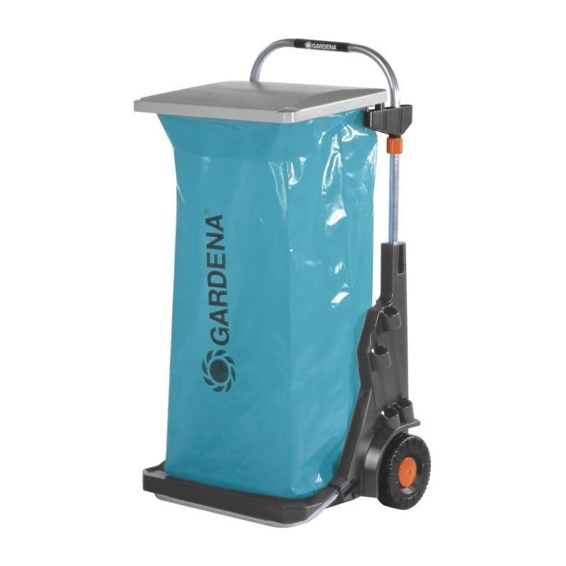 Chariot de jardin mobile GARDENA - Armature métallique - Hauteur de sac régla...