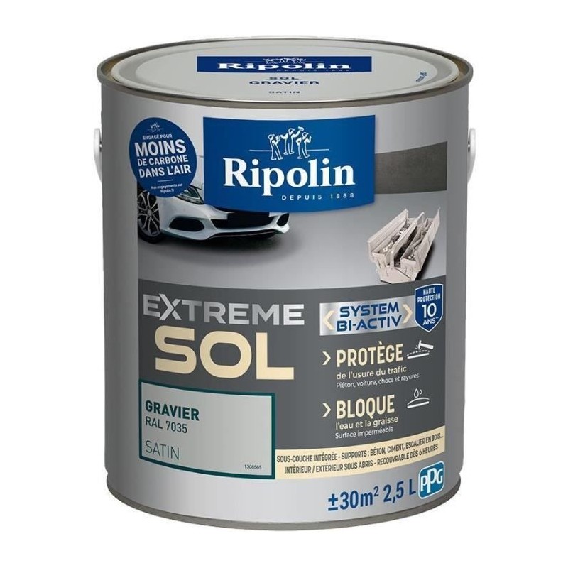RIPOLIN PROTECTION EXTREME SOL GRAVIER RAL 7035 SATIN 2,5 L