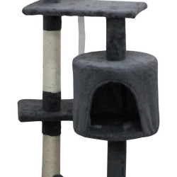 JASPER Arbre a chat gris 40 x 40 x 114 cm -3 plateformes, 1 niche, poteaux a ...