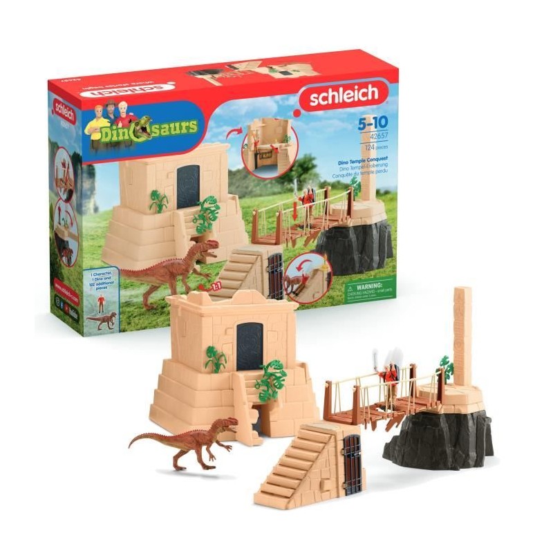 Aventures au temple perdu, Schleich 42657 Dinosaurs, Coffret avec un