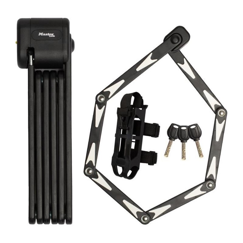 Antivol Vélo Pliable - MASTER LOCK - 8333EURDPRO - Acier Trempé, 3 Clés, Cert...