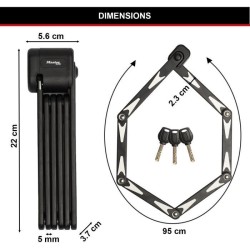 Antivol Vélo Pliable - MASTER LOCK - 8333EURDPRO - Acier Trempé, 3 Clés, Cert...