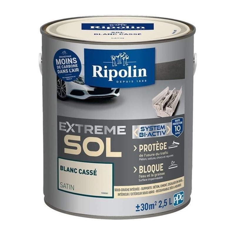 RIPOLIN PROTECTION EXTREME SOL BLANC CASSE SATIN 2,5 L