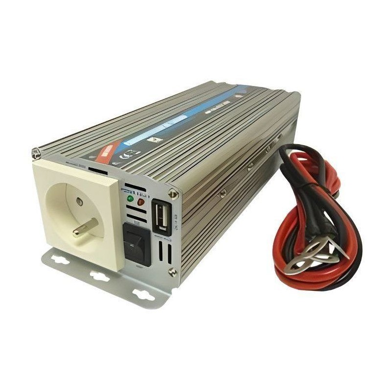 Convertisseur de tension - HTC TECHNIC - 24V/220 V - Puissance 600 W - Avec p...