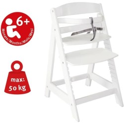 Chaise Haute Évolutive Sit Up III en Bois - ROBA - Réglable en Hauteur - Blanc