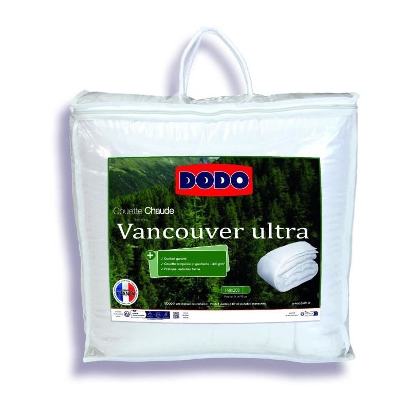 Couette chaude VANCOUVER DODO - 140x200 cm - Ultra