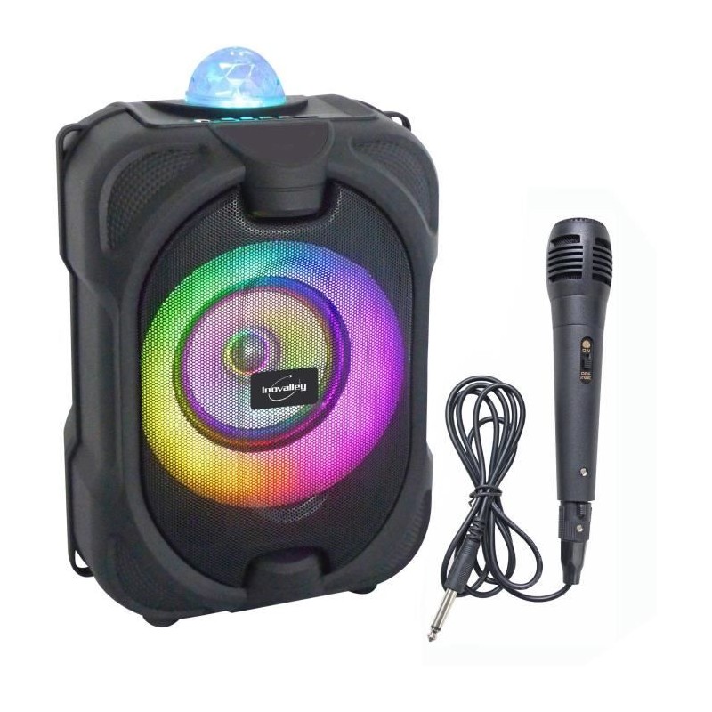 Enceinte lumineuse Bluetooth pour karaoké - INOVALLEY - DANCE CUBE 44 - 150W ...