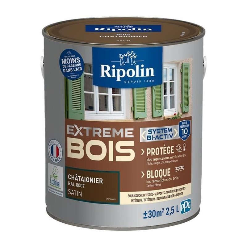 Peinture Extreme bois - Châtaignier satin - RIPOLIN - 2,5 L