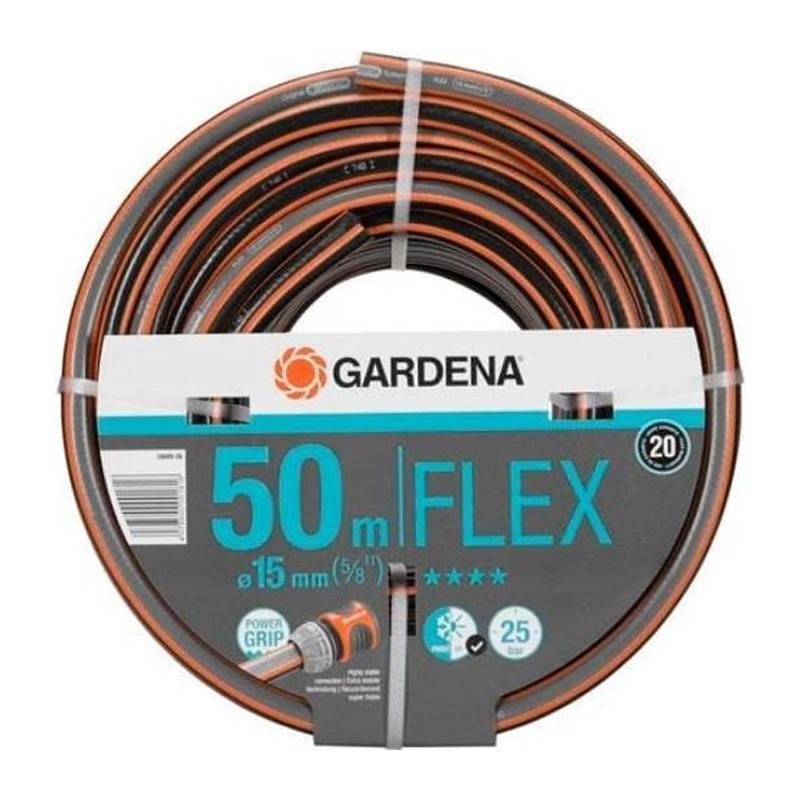 GARDENA Tuyau d'arrosage Comfort FLEX – Longueur 50m – Ø15mm – Anti noeud et ...