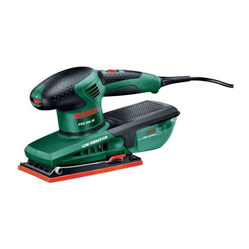 Ponceuse vibrante filaire Bosch - PSS 250 AE (250W, coffret de