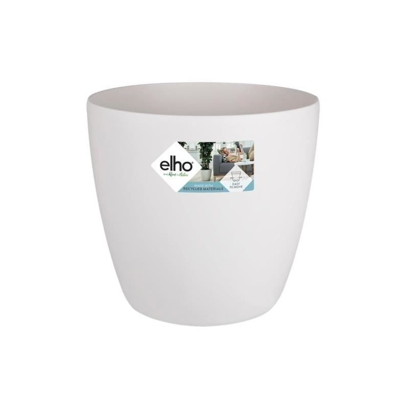 ELHO Pot de fleurs rond Brussels avec roues - Ø 47 x H 44 cm - Intérieur - 10...