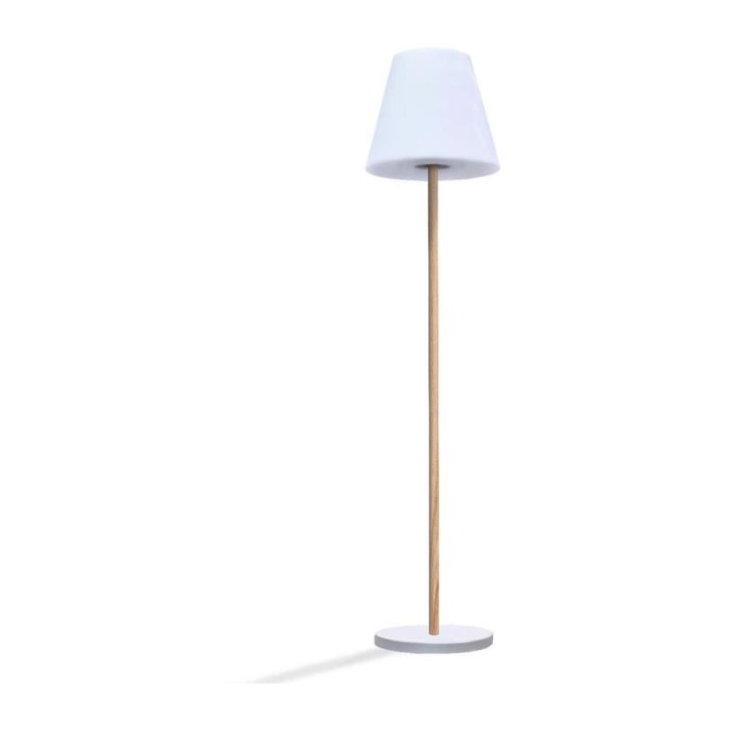 Lampadaire solaire et rechargeable - LUMISKY - STANDY WOOD SOLAR - H150 cm - ...