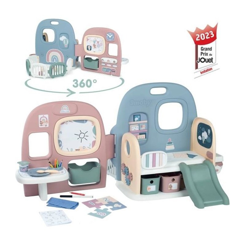 Smoby - Baby Care - Creche 5 Espaces + 27 Accessoires - Poupon jusqu'a 42 cm