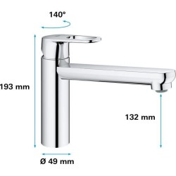GROHE Robinet évier de cuisine Start Flow, mitigeur monocommande avec mousseu...