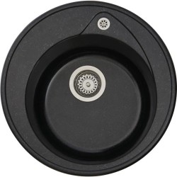 STRADOUR Evier a encastrer RONDA, en SMC NOIR PAILLETE - 06,  1 bac, dim. Ø 4...