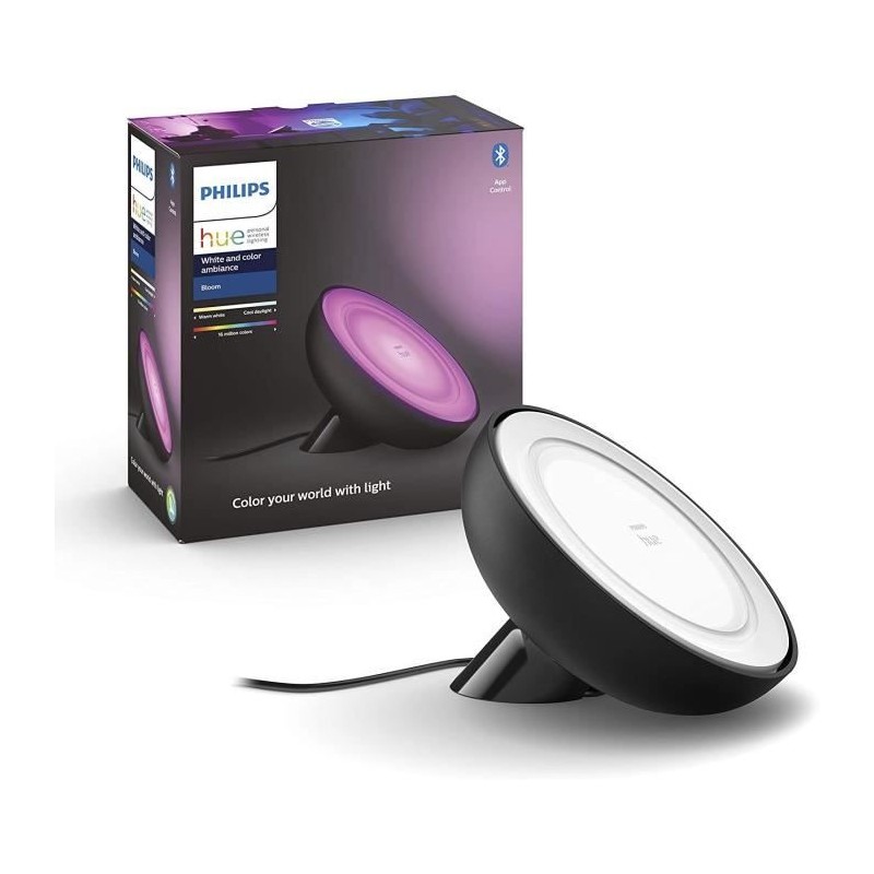 Philips Hue White & Color Ambiance, lampe Bloom, Noir, compatible