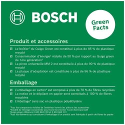 Laser lignes Bosch - Quigo Green (Livré avec 2 piles, une pince universelle M...