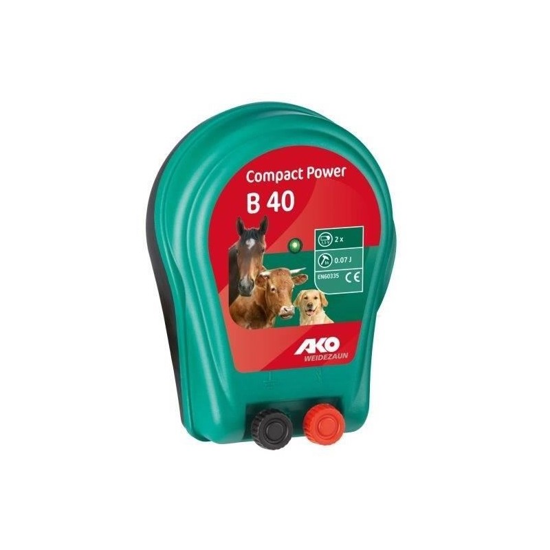 Kerbl - Ako Compact - Electrificateur - Bloc dalimentation Power B40 - 2 x 1,...