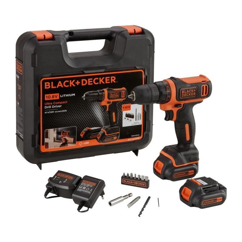 Kit visseuse sans fil - 12V - BLACK+DECKER - BDCDD12KB-QW - 2 batteries - cha...