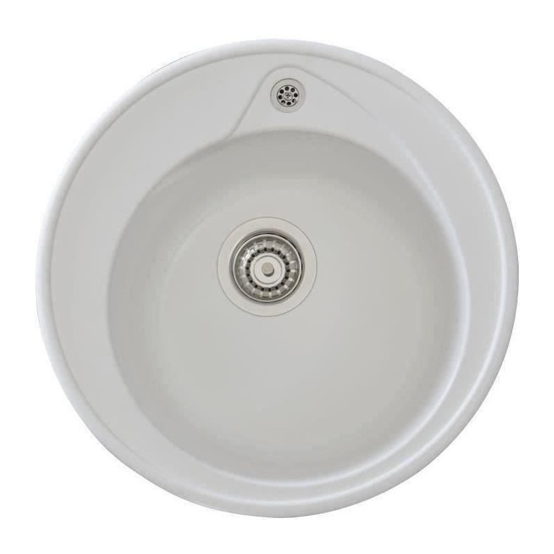 STRADOUR Evier a encastrer RONDA, en SMC BLANC UNI - 17,  1 bac, dim. Ø 49 cm...