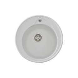 STRADOUR Evier a encastrer RONDA, en SMC BLANC UNI - 17,  1 bac, dim. Ø 49 cm...