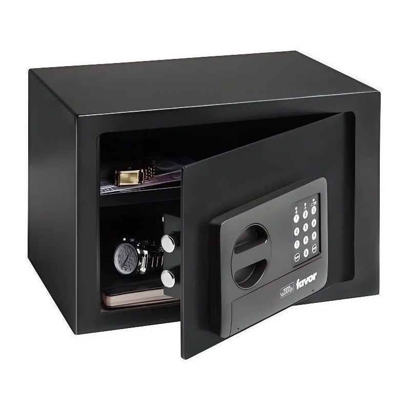 Coffre fort Favor S5 E - BURG WACHTER - Serrure double panneton - 22 L - Noir
