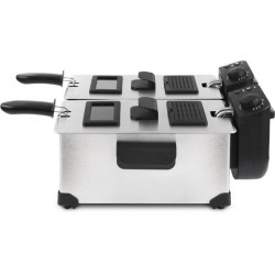 Friteuse HKoeNIG - DFX600 - Double Cuve 2x3L - Thermostats indépendants - Pan...