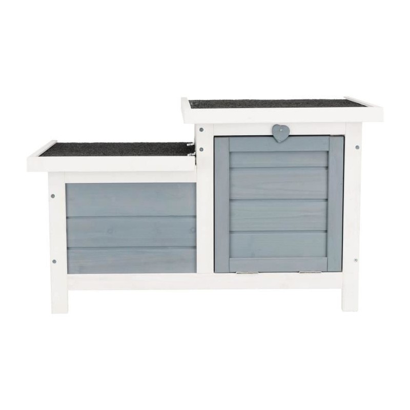 TRIXIE Clapier Habitat Natura - 70 x 43 x 45 cm - Avec deux entrées - Blanc e...