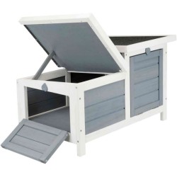 TRIXIE Clapier Habitat Natura - 70 x 43 x 45 cm - Avec deux entrées - Blanc e...