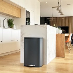 Poubelle de cuisine a pédale - ADMIRAL - KITCHEN MOVE - 50L - Design - Gris m...