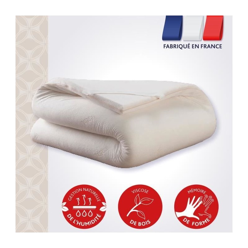 Surmatelas DODO Le Végétal - Déhoussable - 160x200 cm