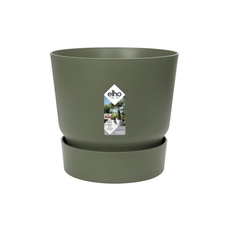 ELHO Pot de fleurs rond Greenville - Ø 55 x H 50 cm - Extérieur - 100% recycl...