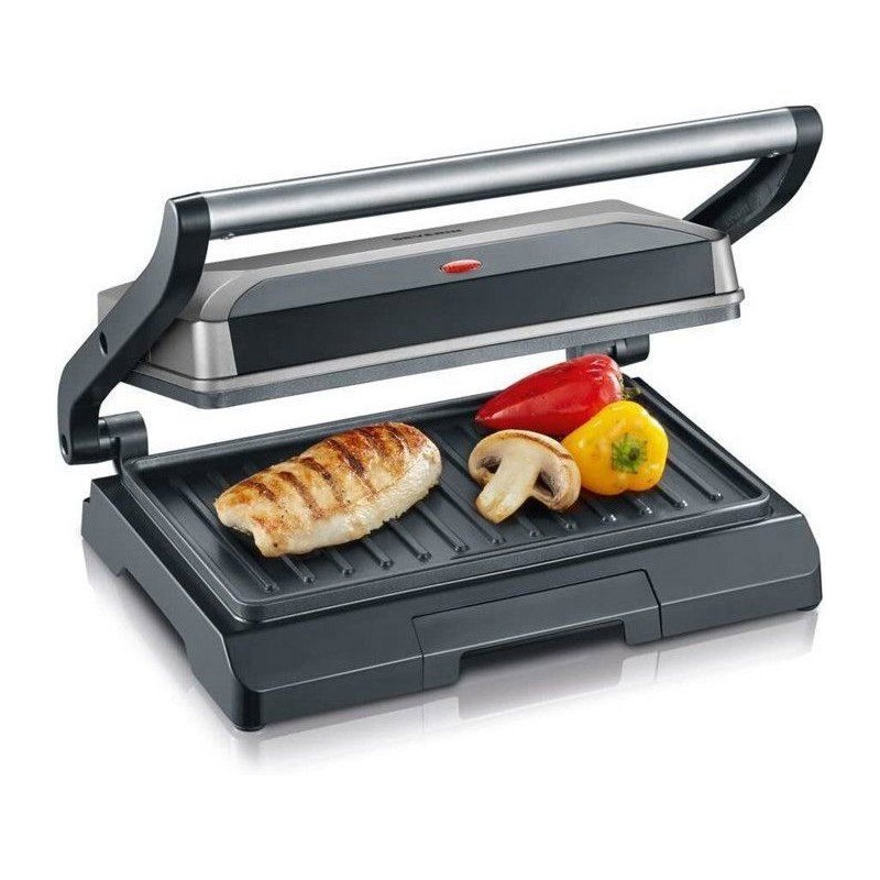 SEVERIN - Grill Electrique KG2394 - Surface cuisson 23x14,5cm - Plaques anti-...