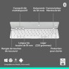 Etui clavier - Logitech - Keys to go 2 - AZERTY - Universel - Gris pâle