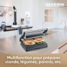 SEVERIN - Grill Electrique KG2394 - Surface cuisson 23x14,5cm - Plaques anti-...