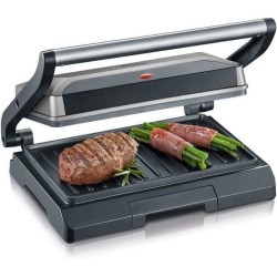 SEVERIN - Grill Electrique KG2394 - Surface cuisson 23x14,5cm - Plaques anti-...